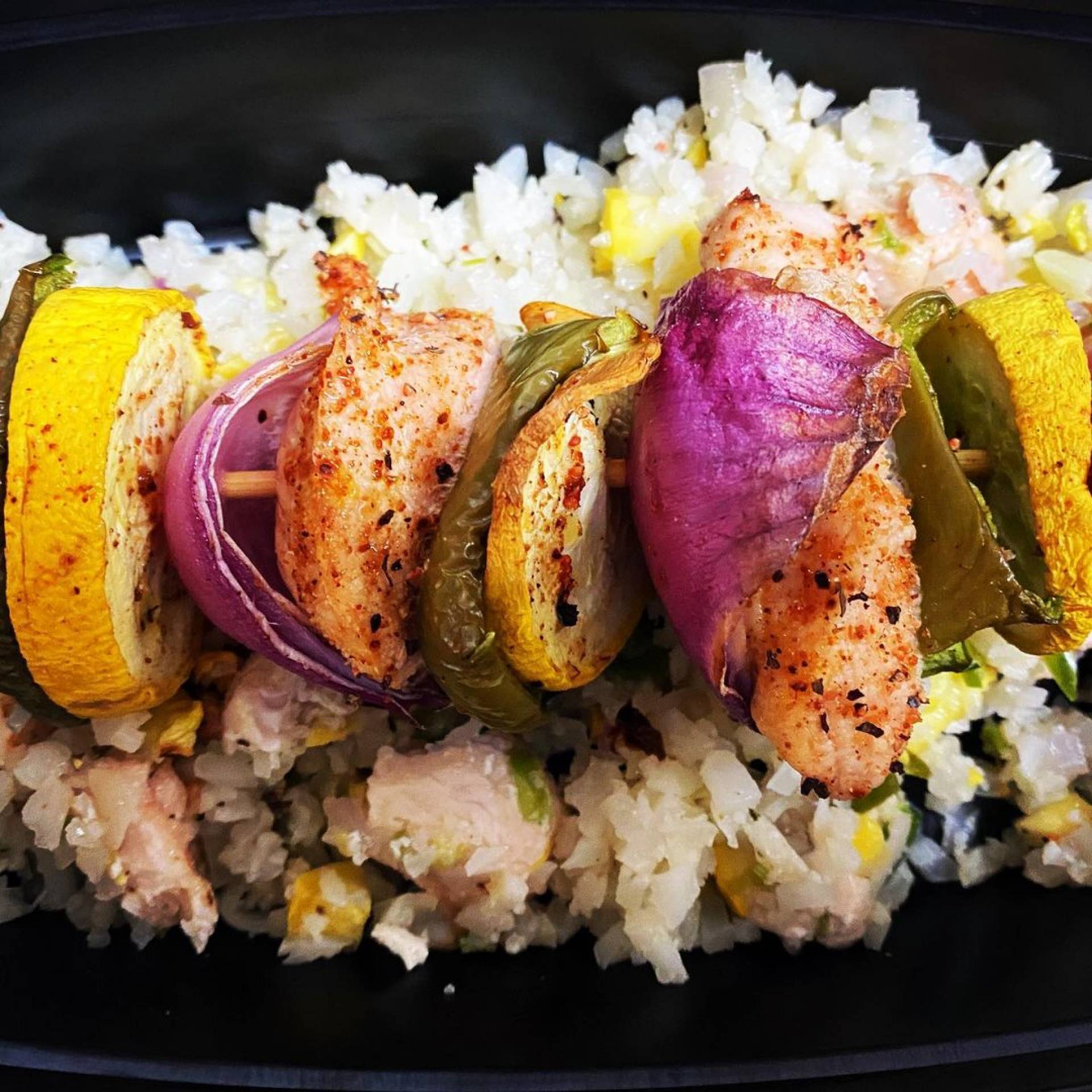 Mardi Gras Chicken Kabobs - Jasmine