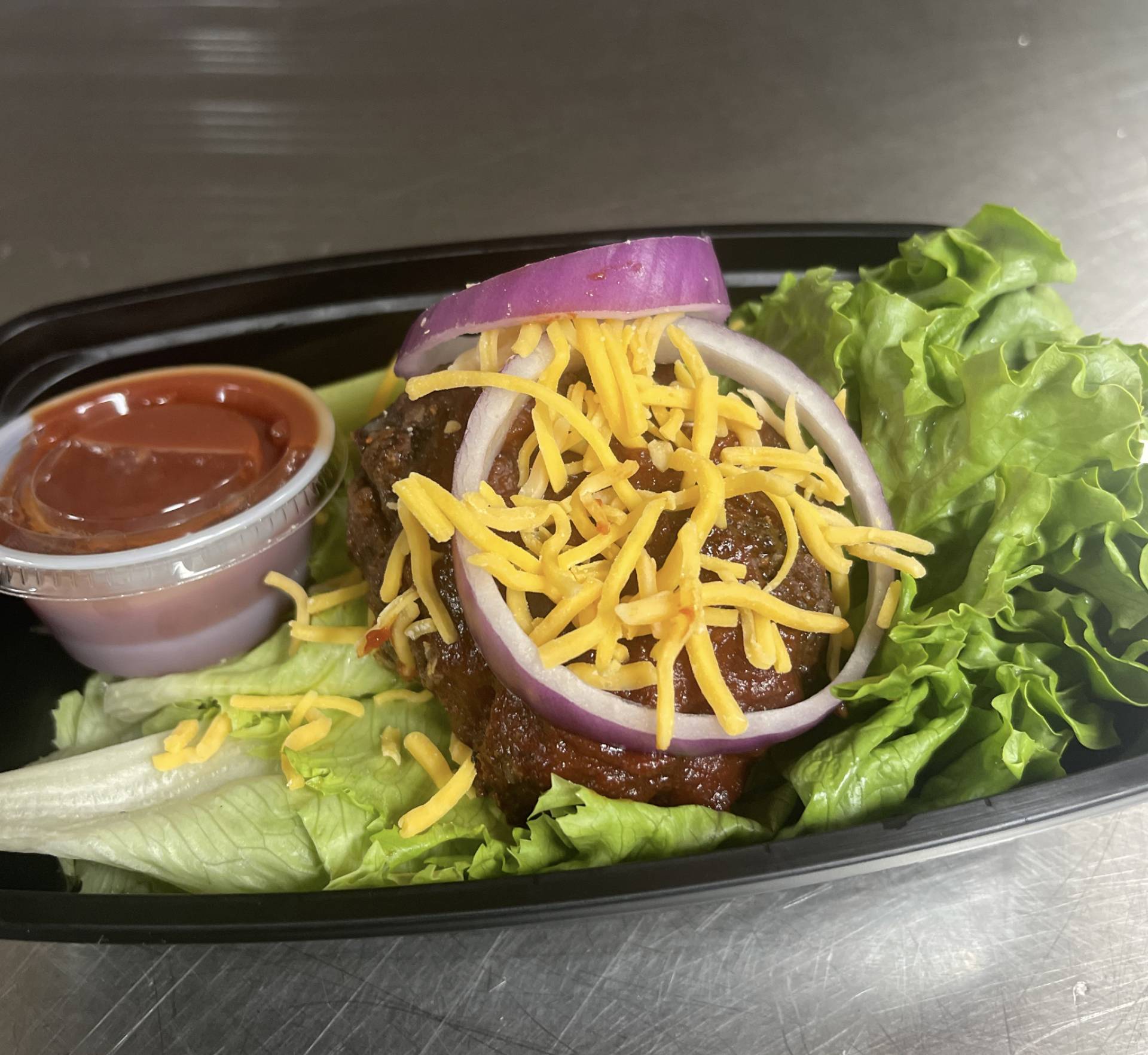 Back Yard BBQ Cheese Burger - Lettuce Wrap