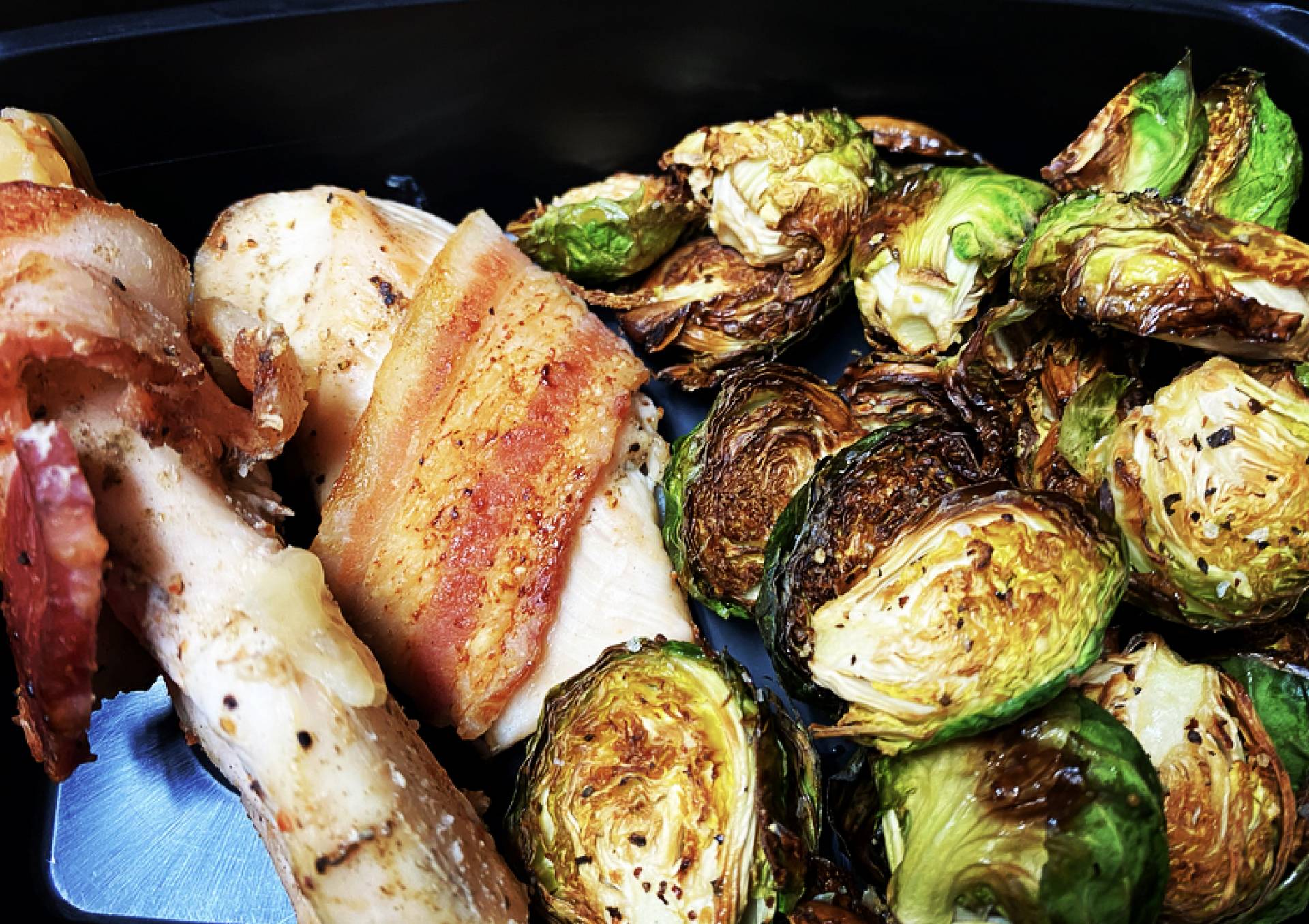 Bacon Wrapped Chicken w/ Brussel Sprouts