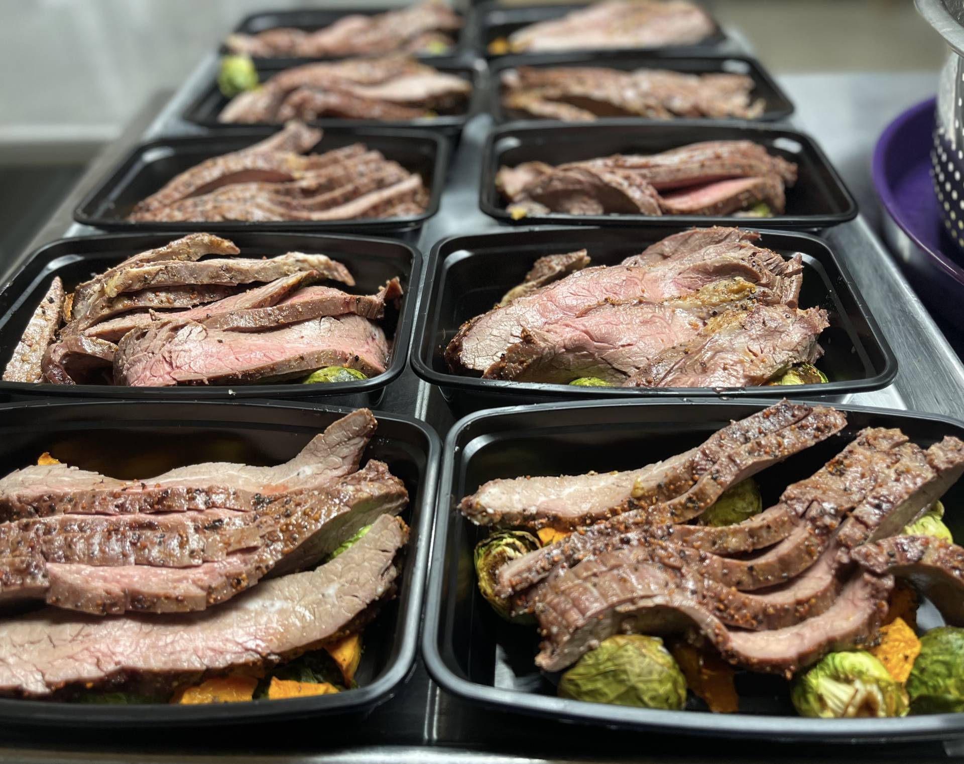 Flank Steak w/ Roasted Brussel Sprouts and Butternut Squash