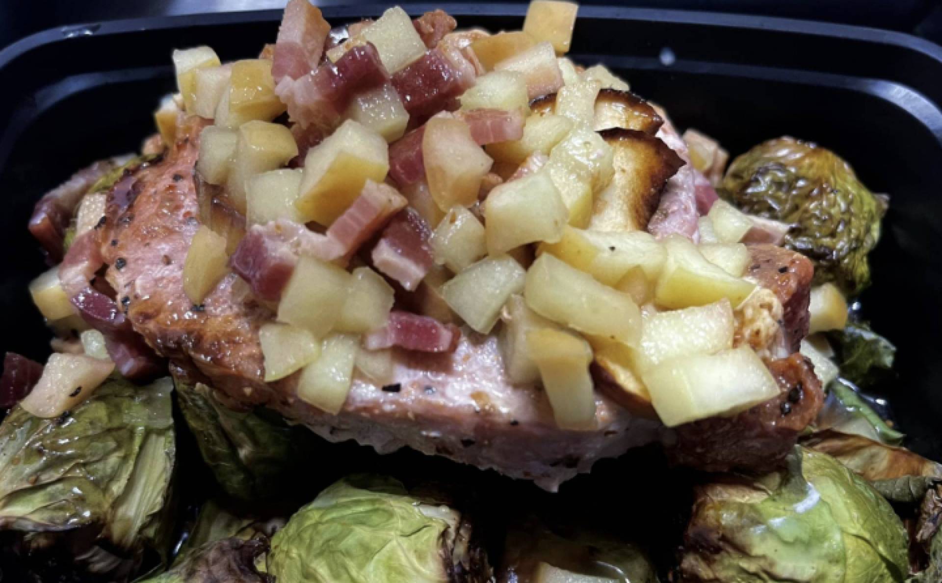 Mini Meal | Apple Bacon Gastrique Pork Loin w/ Brussel Sprouts