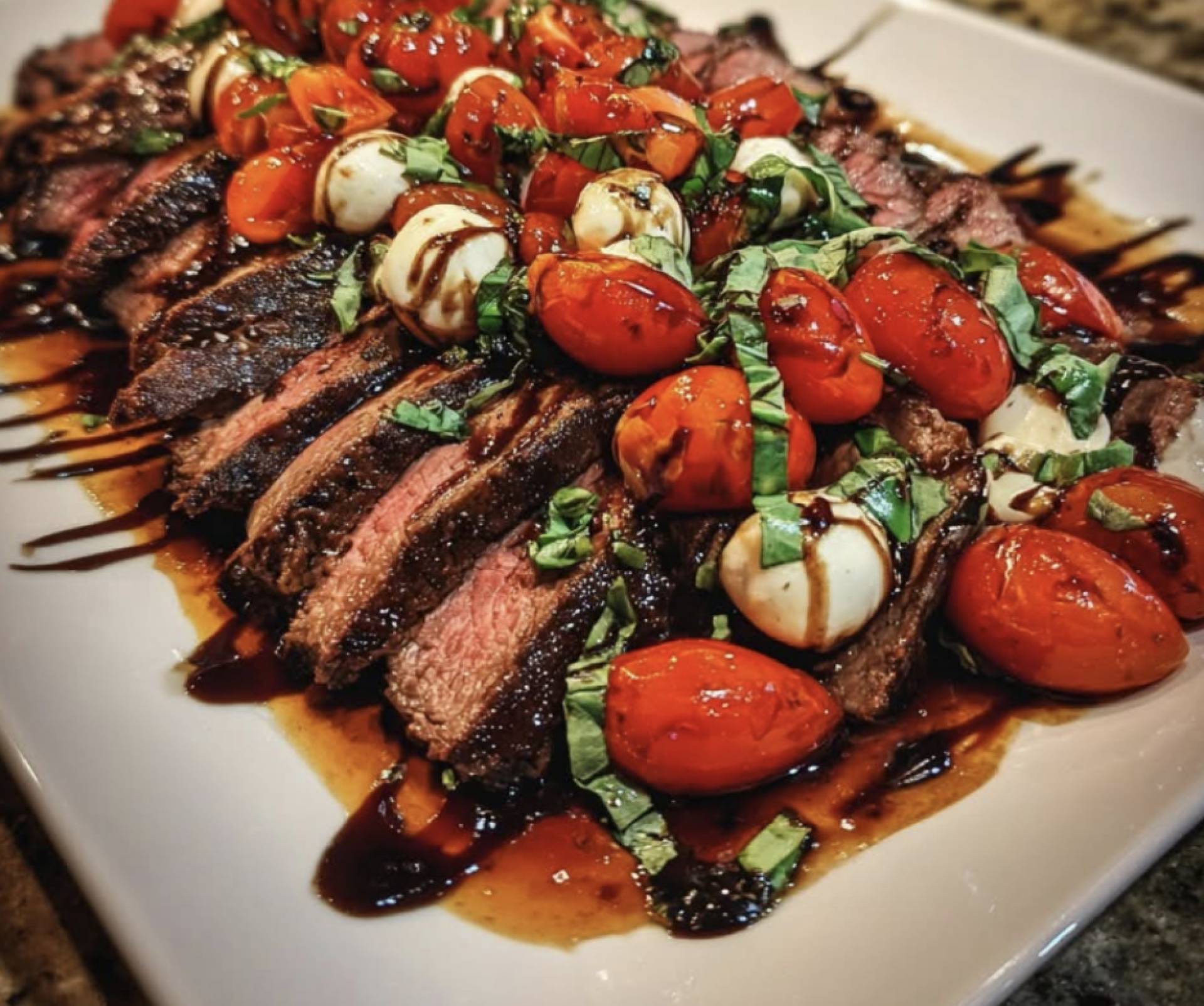 Grilled Balsamic Steak Caprese